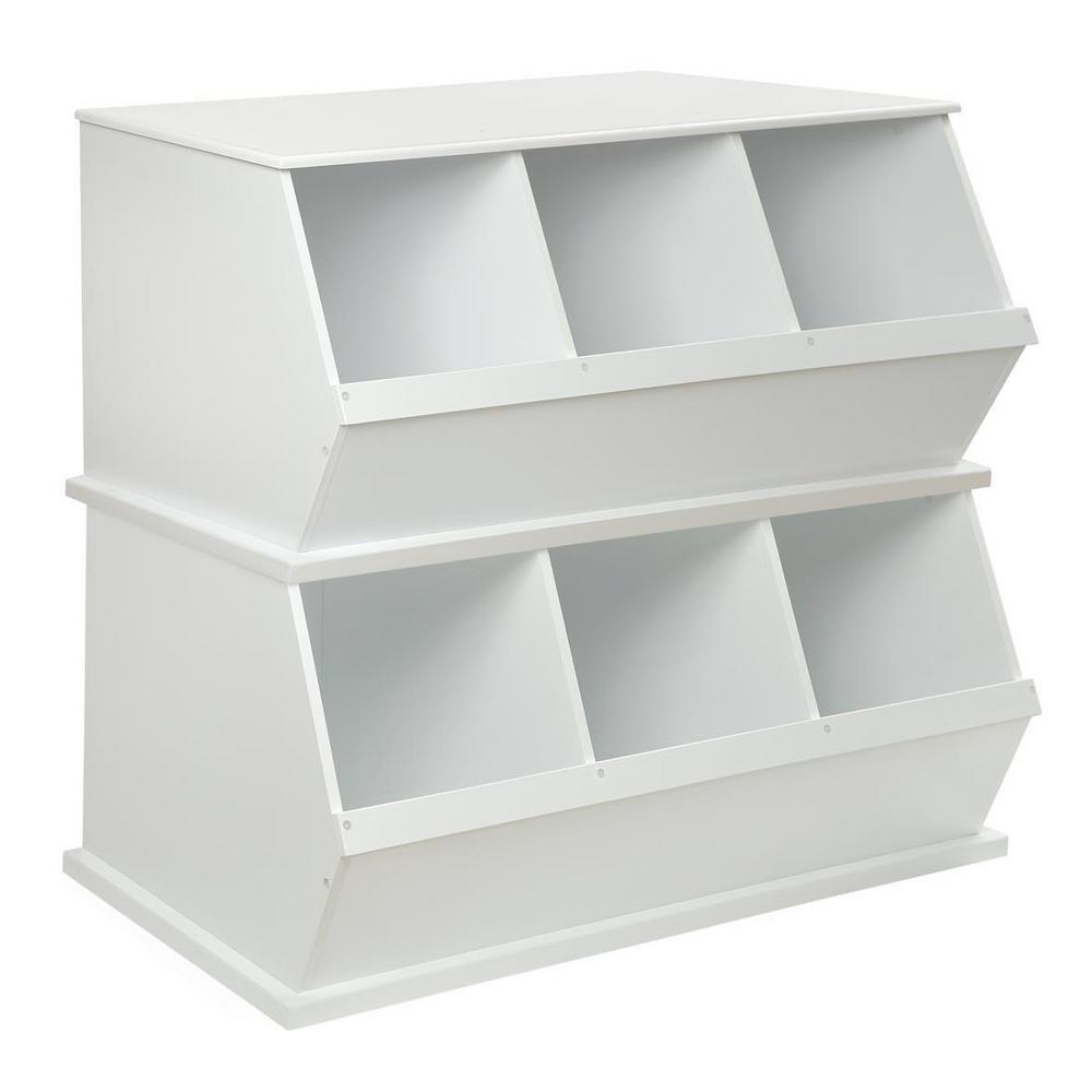 Badger Basket 37 In W X 17 In H X 19 In D White Stackable 3 Storage Cubbies 09778 The Home Depot