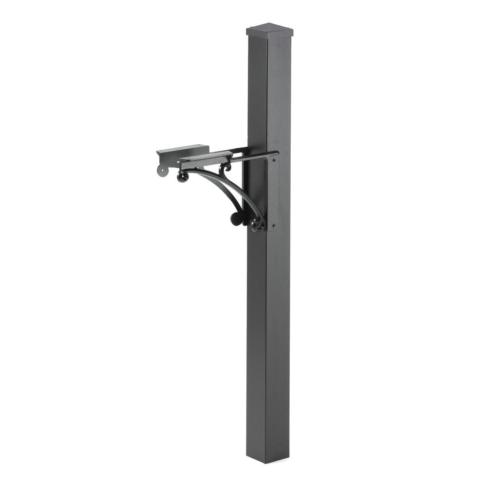 The Handy Post 54 3 8 In Adjule Arm Mailbox Sleeve Kit Superior Post And Brackets With Cap In Black