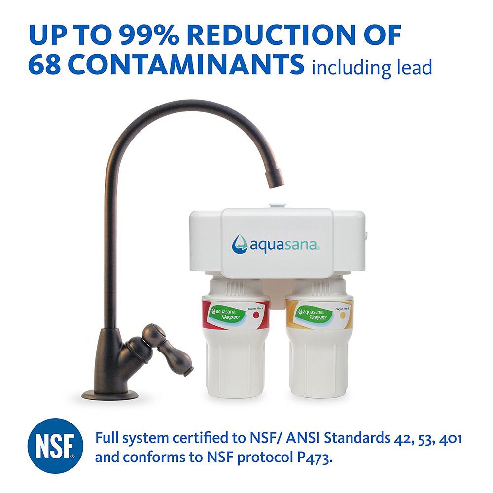 Aquasana 2-Stage Under Counter Water Filtration System with Oil Rubbed Bronze... by Aquasana