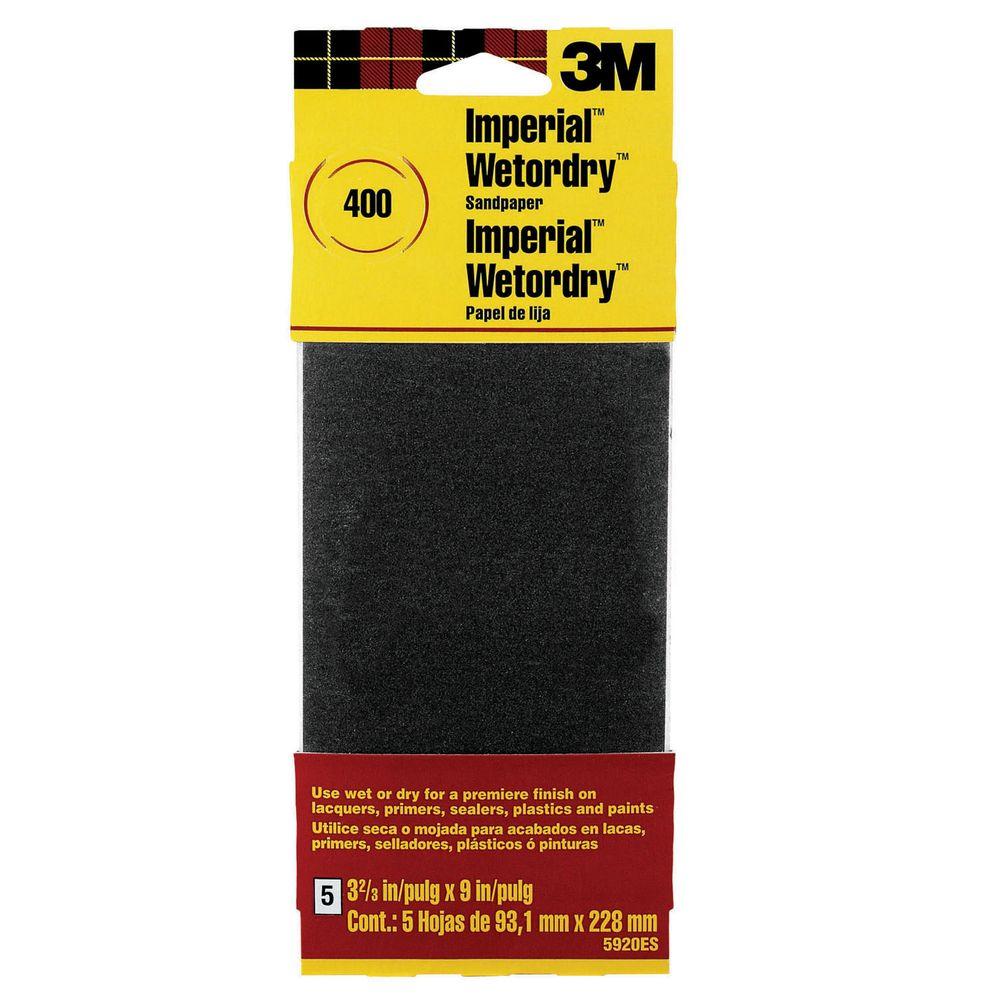 3M Imperial Wetordry 32/3 in. x 9 in. 400 Grit SiliconCarbide