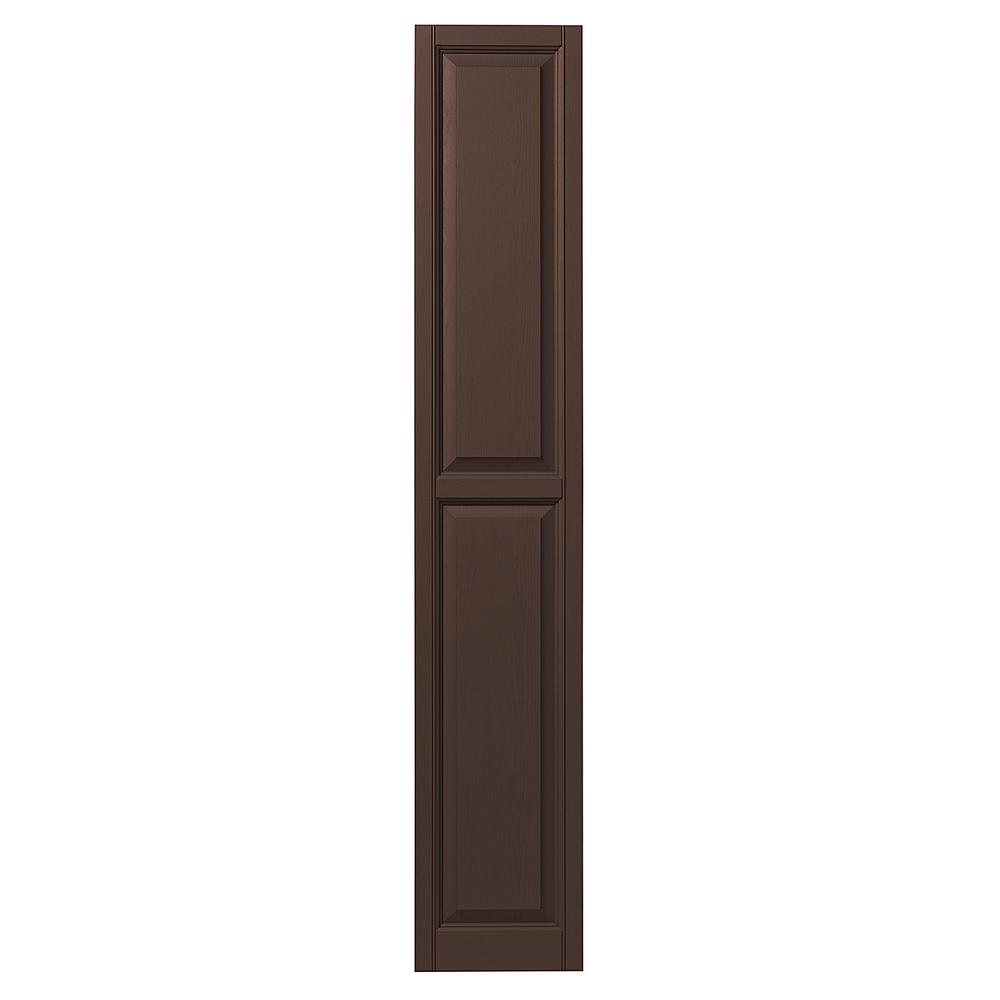 Ply Gem 15 in. x 71 in. Raised Panel Polypropylene Shutters Pair in ...