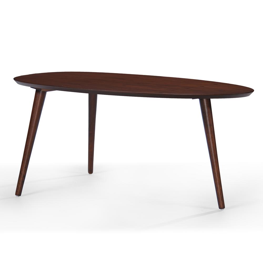 Noble House 40 In Walnut Brown Medium Oval Wood Coffee Table 10842 The Home Depot