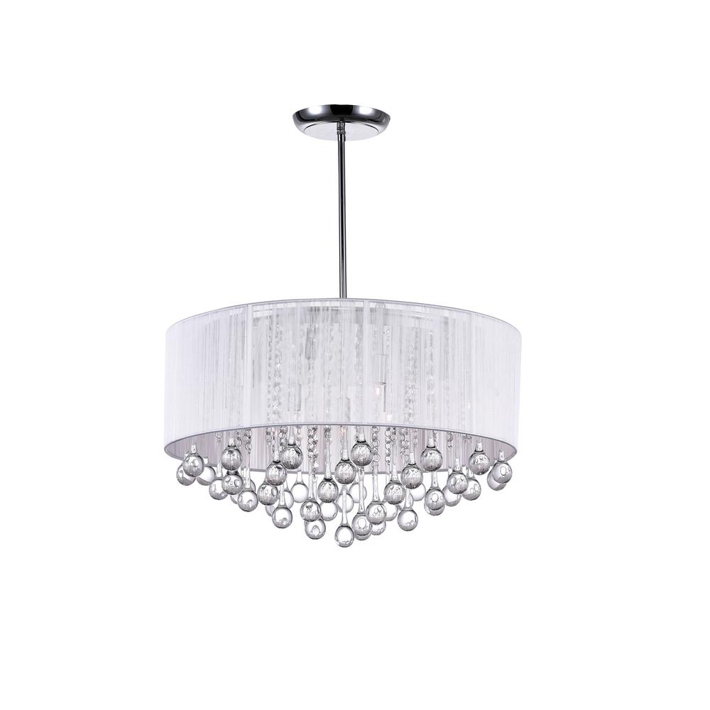 Cwi Lighting Water Drop 9 Light Chrome Chandelier With White Shade - Chandelier With White Shade Cwi Lighting Water Drop 9 Light Chrome Chandelier With White Shade - Chandelier With White Shade