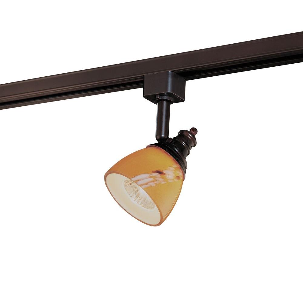 Hampton Bay Oil Rubbed Bronze Linear Track Head With Art Gl Shade Hampton Bay Oil Rubbed Bronze Linear Track Head With Art Gl Shade