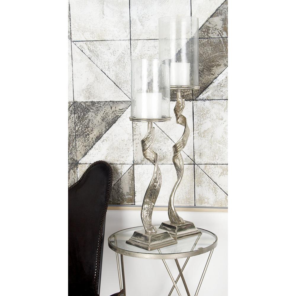 silver floor candle holders