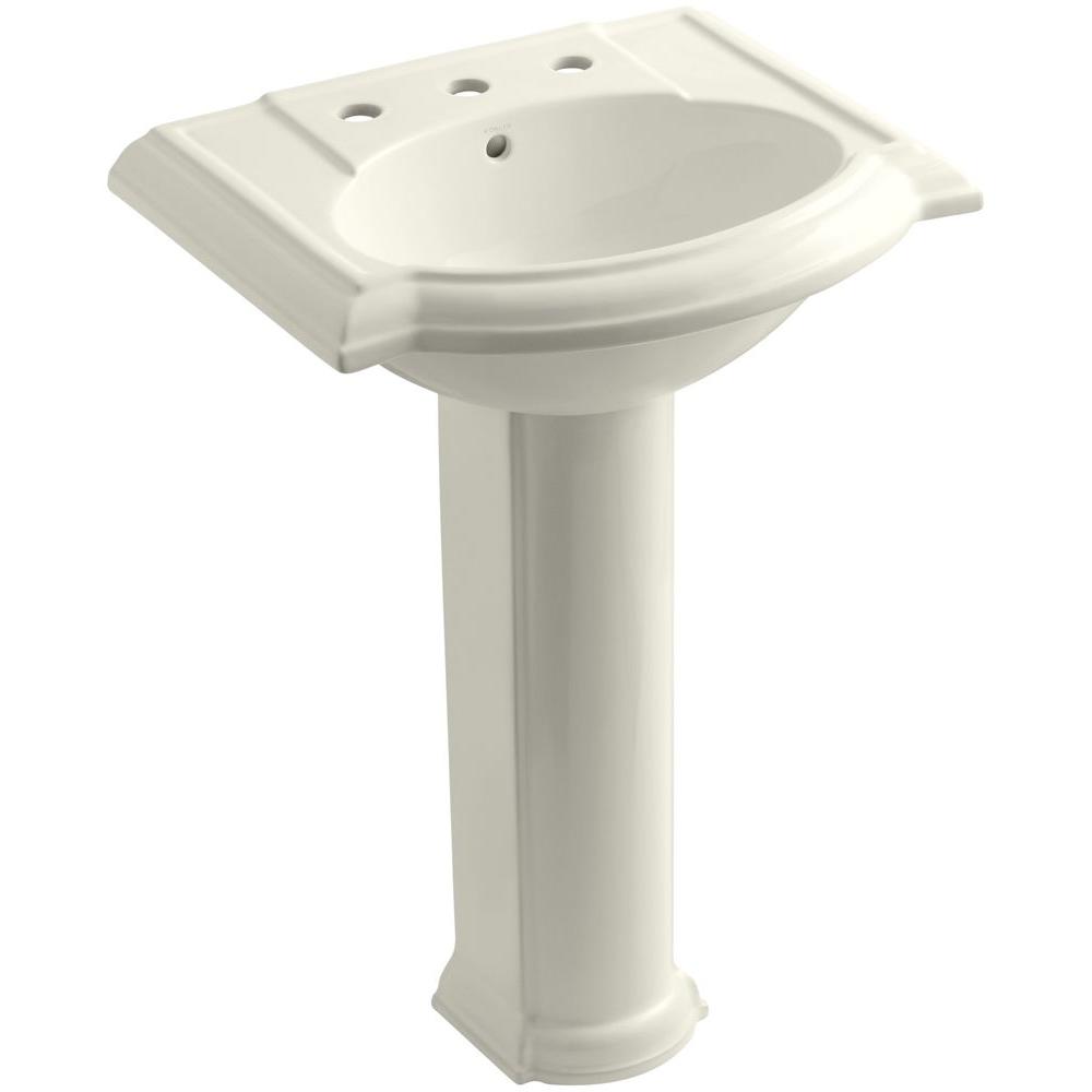 KOHLER Devonshire Vitreous China Pedestal Combo Bathroom Sink with 8 in
