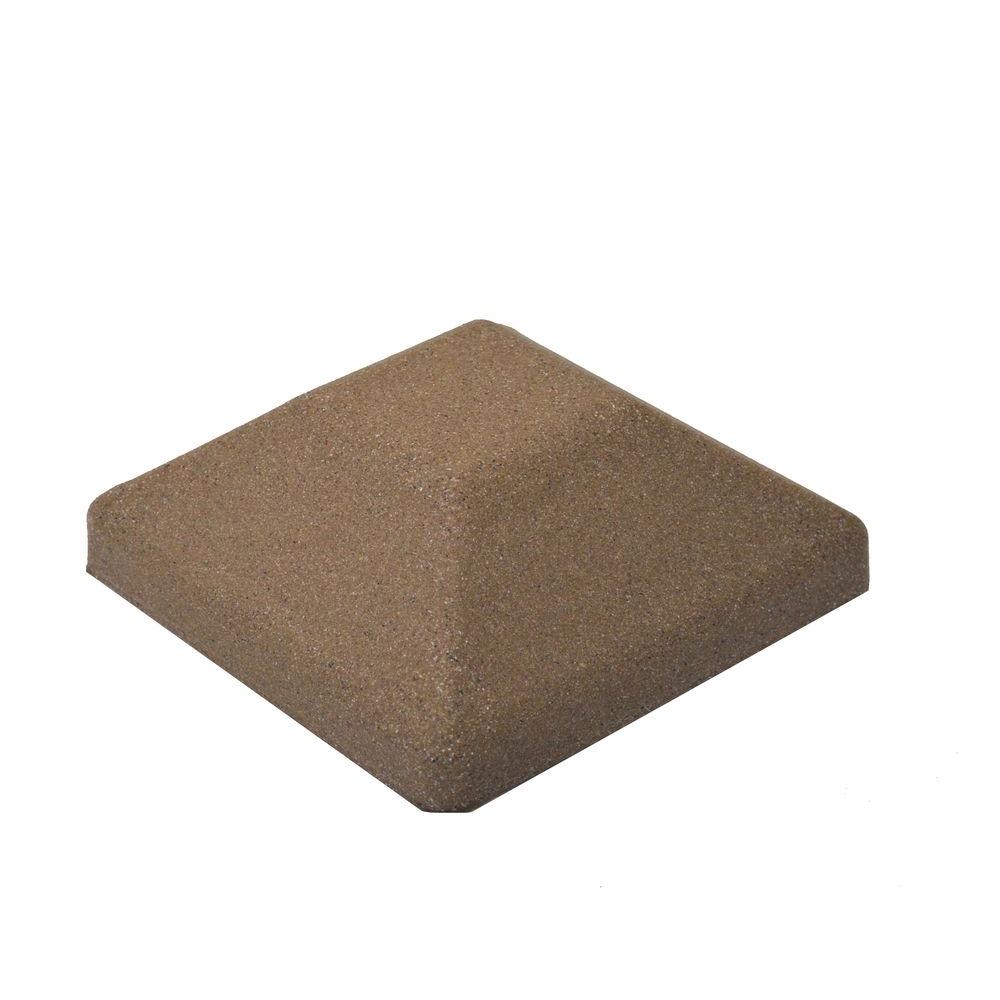 SimTek 5 in. x 5 in. EcoStone Gray Composite Square Fence Post Cap