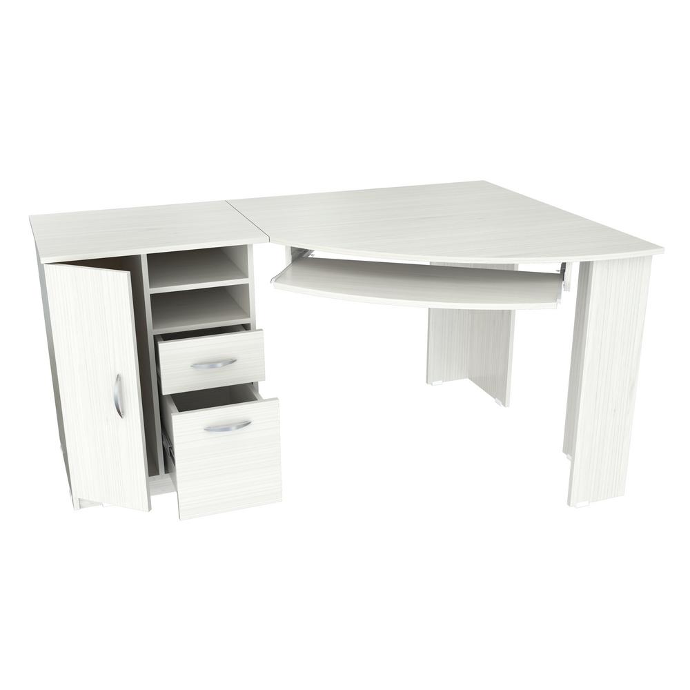Inval Laricina White Computer Desk Et 3415 The Home Depot Inval Laricina White Computer Desk