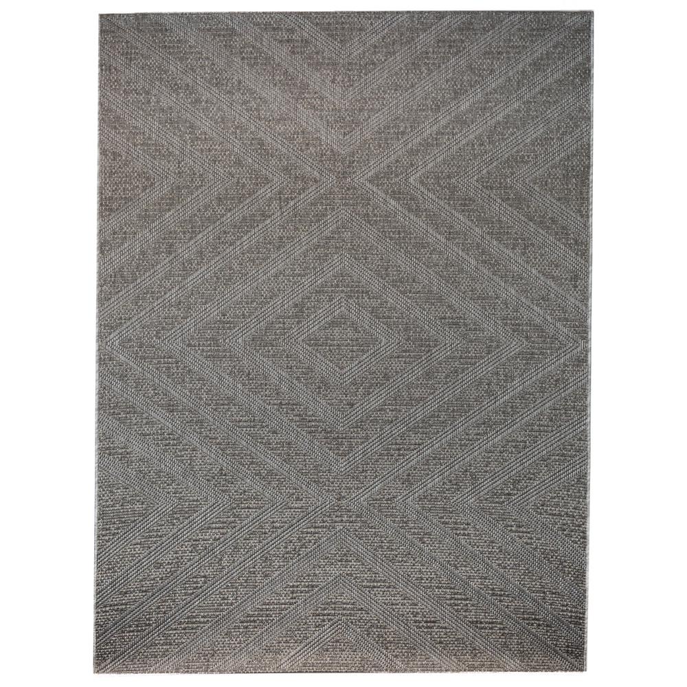 Hampton Bay Geometric Zig Zag Grey 7 Ft 10 In X 9 Indoor Outdoor Area Rug