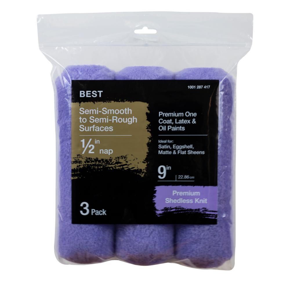 Paint Rollers Tools Supplies The Home Depot 9 In X 1 2 High Capacity Polyester Knit Roller Cover