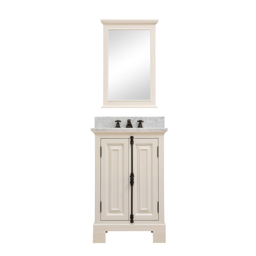 Water Creation Greenwich 24 In W X 22 D Vanity Antique White With Marble Top Basin And Mirror Water Creation Greenwich 24 In W X 22 D Vanity Antique White With Marble Top Basin And Mirror