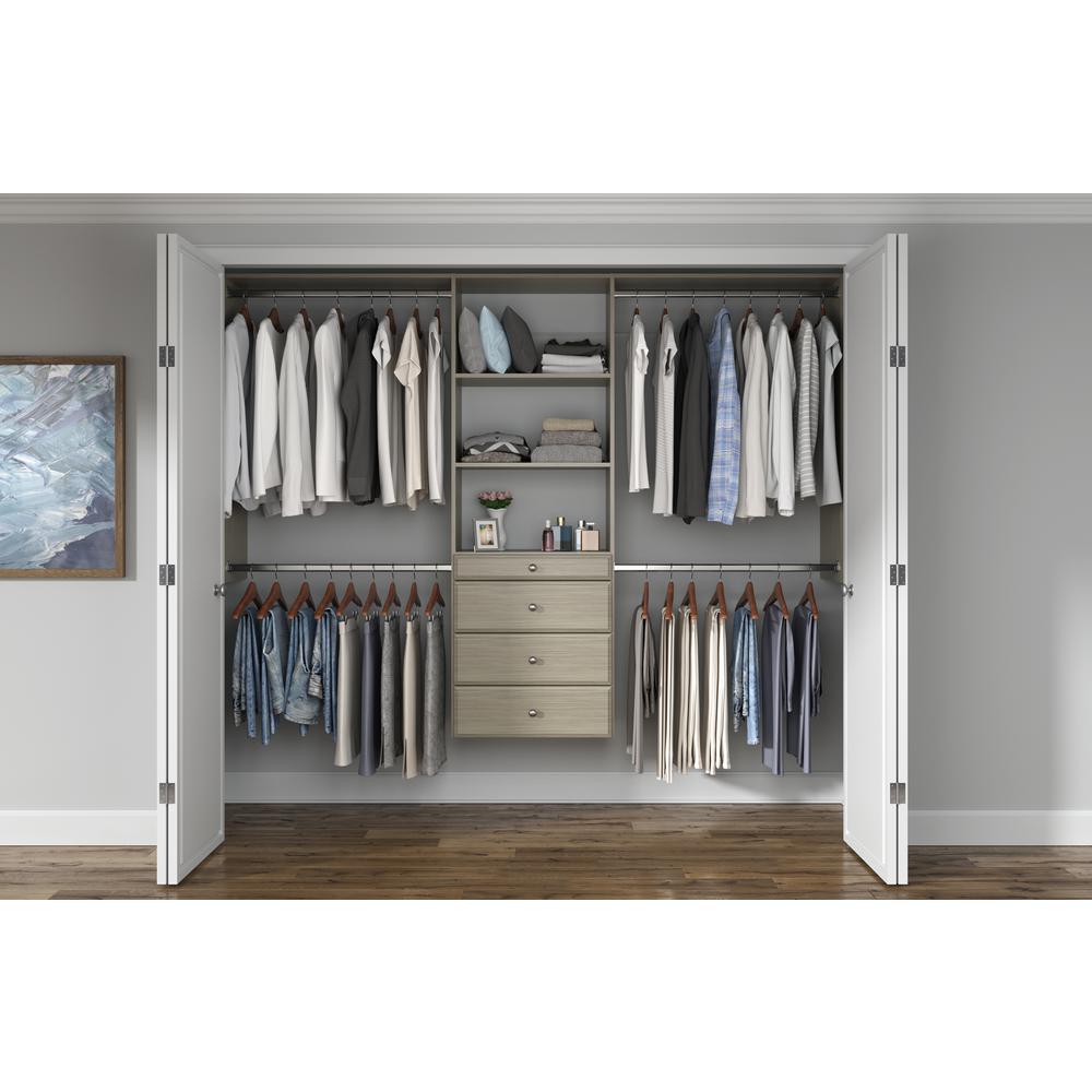 Closet Evolution Ultimate 60 in. W 96 in. W Rustic Grey Wood Closet SystemGR19 The Home Depot