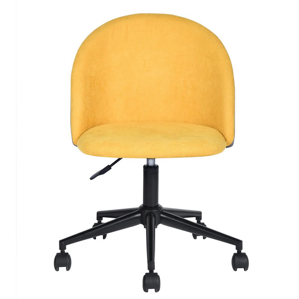sumyeg Yellow Fabric Upholstery Adjustable Office Chair Task Chair Desk