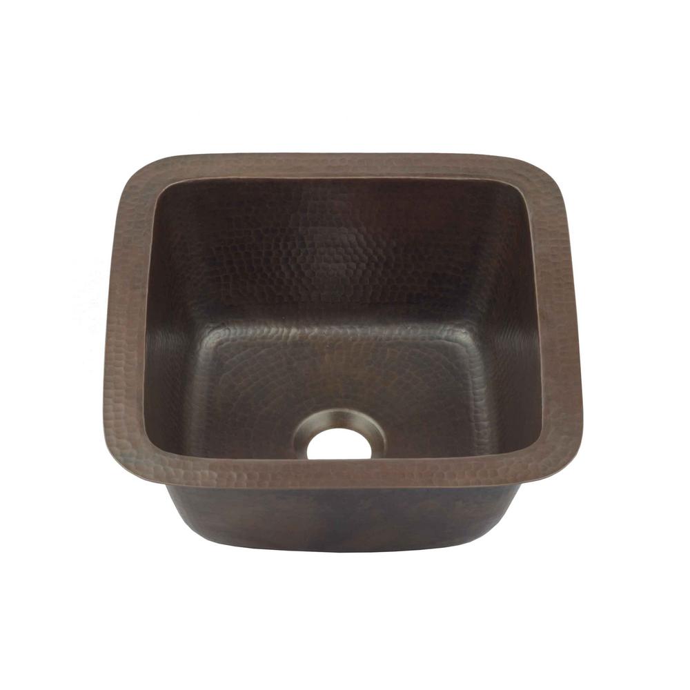 Sinkology Pollock Undermount Solid Copper 12 In Single Bowl Kitchen Sink In Aged Copper