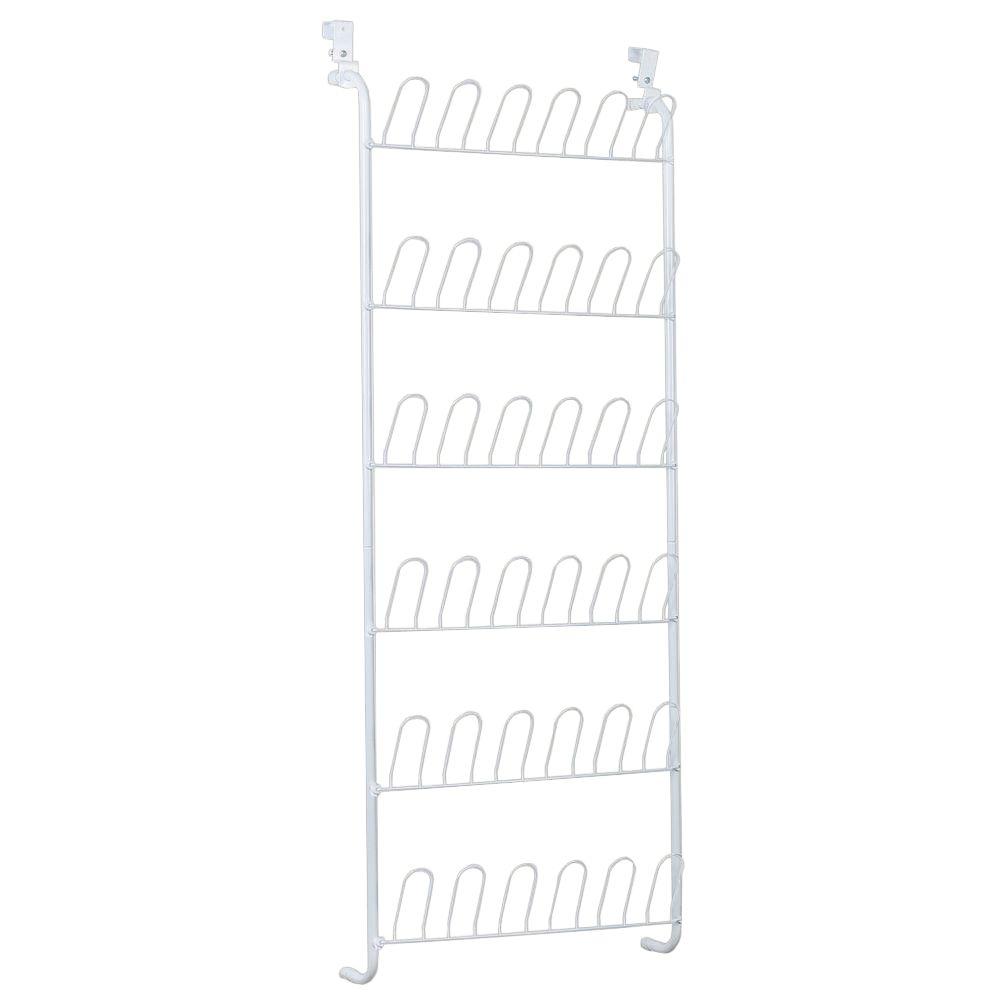 Shoe Storage Closet Organizers The Home Depot 18 Pair Over The Door Shoe Organizer In White