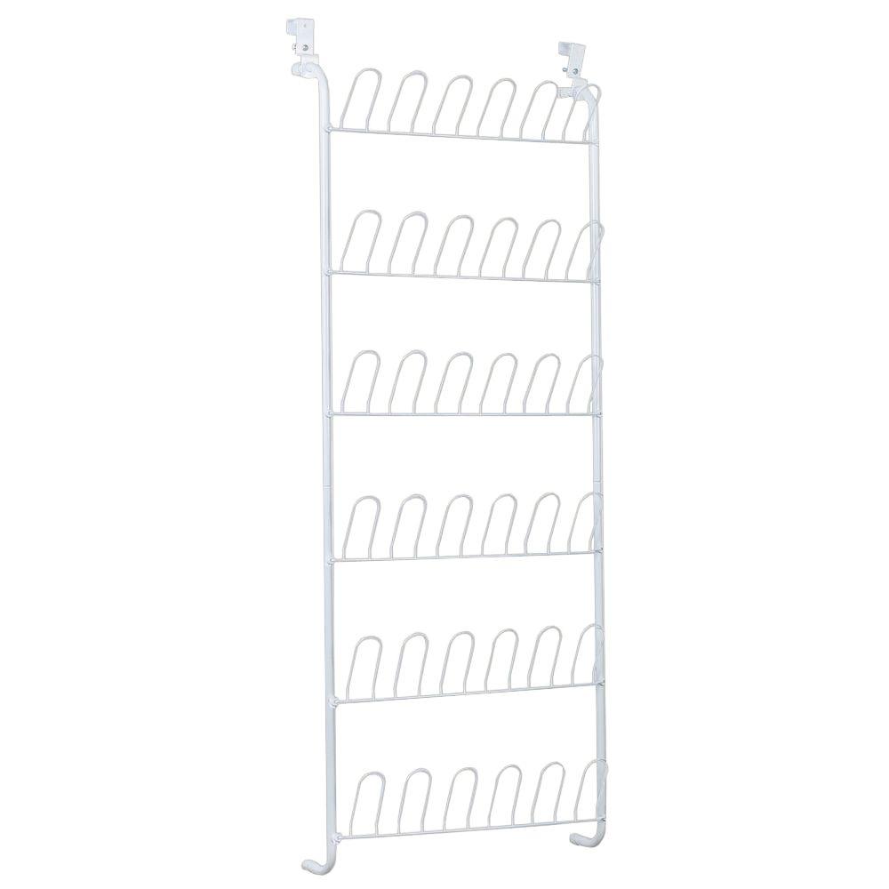 white metal shoe rack