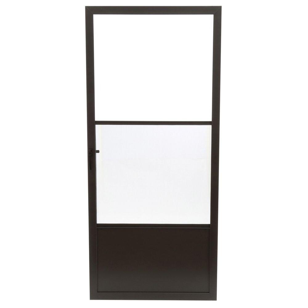 EMCO 36 in. x 80 in. 75 Series Bronze SelfStoring Storm DoorE75SS