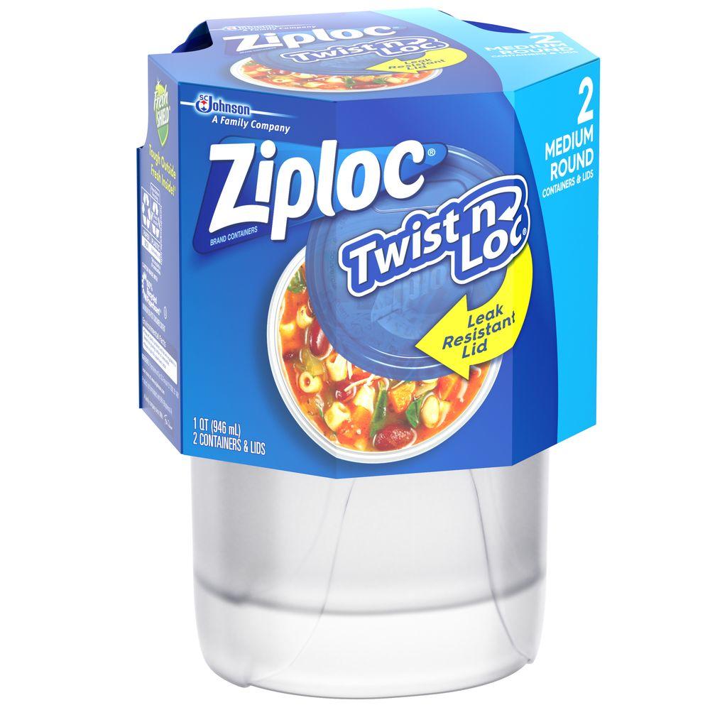 Ziploc 32 Oz Um Twist N Loc Round Container 018035 The Home Ziploc 32 Oz Um Twist N Loc Round Container