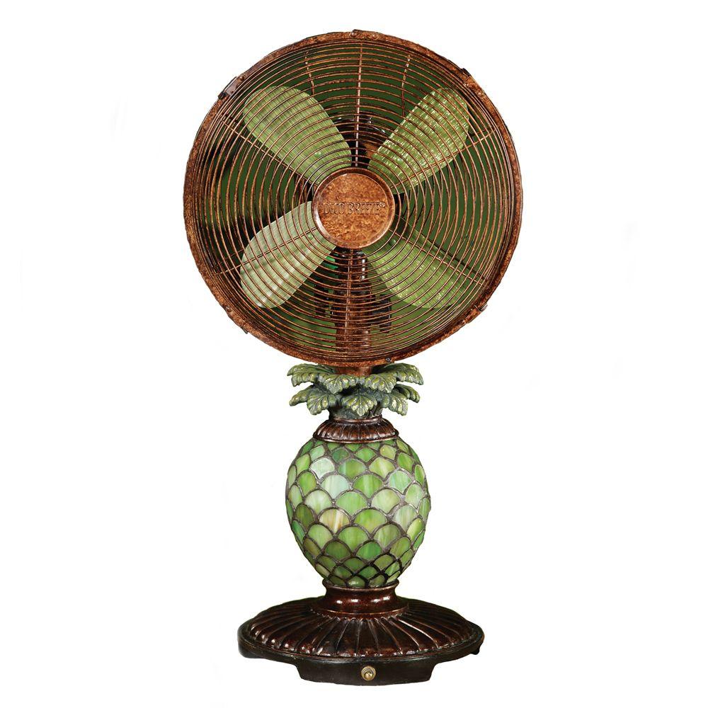 Deco Breeze 10 inch Mosaic Glass Pineapple Table Fan by Deco Breeze