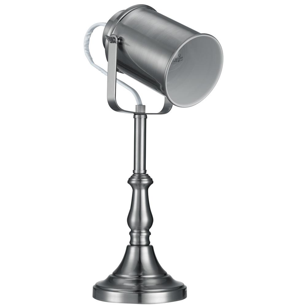 Globe Electric Brushed Steel Studio Table Lamp
