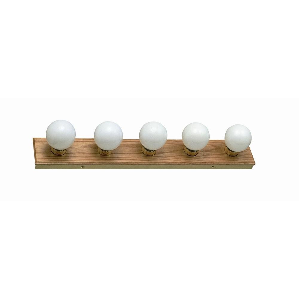 Design House 500215 500215 5 Light Honey Oak 30" Bath Light Honey Oak