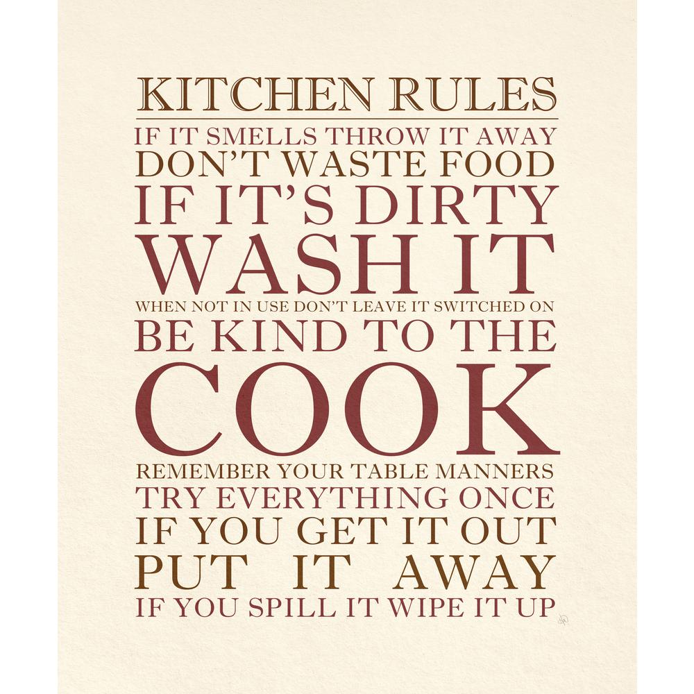 Kitchen Framed Canvas Wall Art creative gallery 16 in x 20 in kitchen rules wrapped canvas wall art print