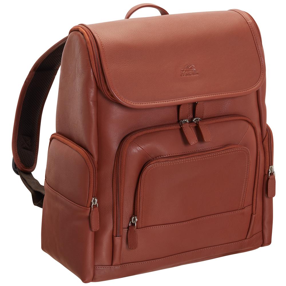 cognac leather backpack