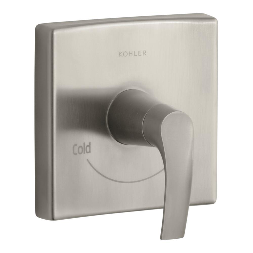 Kohler Symbol 1 Handle Thermostatic Valve Trim Kit In Vibrant Brushed Nickel Valve Not Included 2079