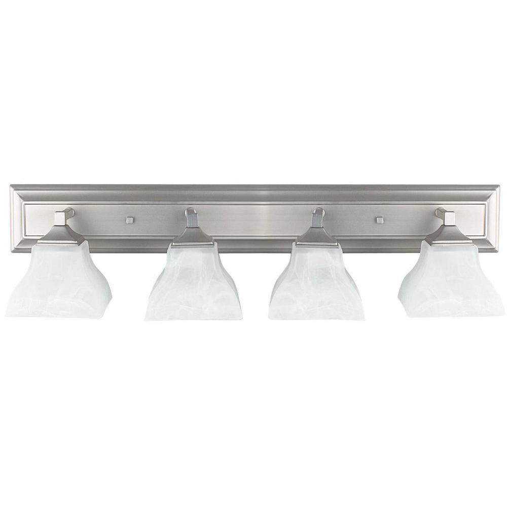Luminance 4Light Bright Satin Nickel Vanity LightF364480 The Home Depot