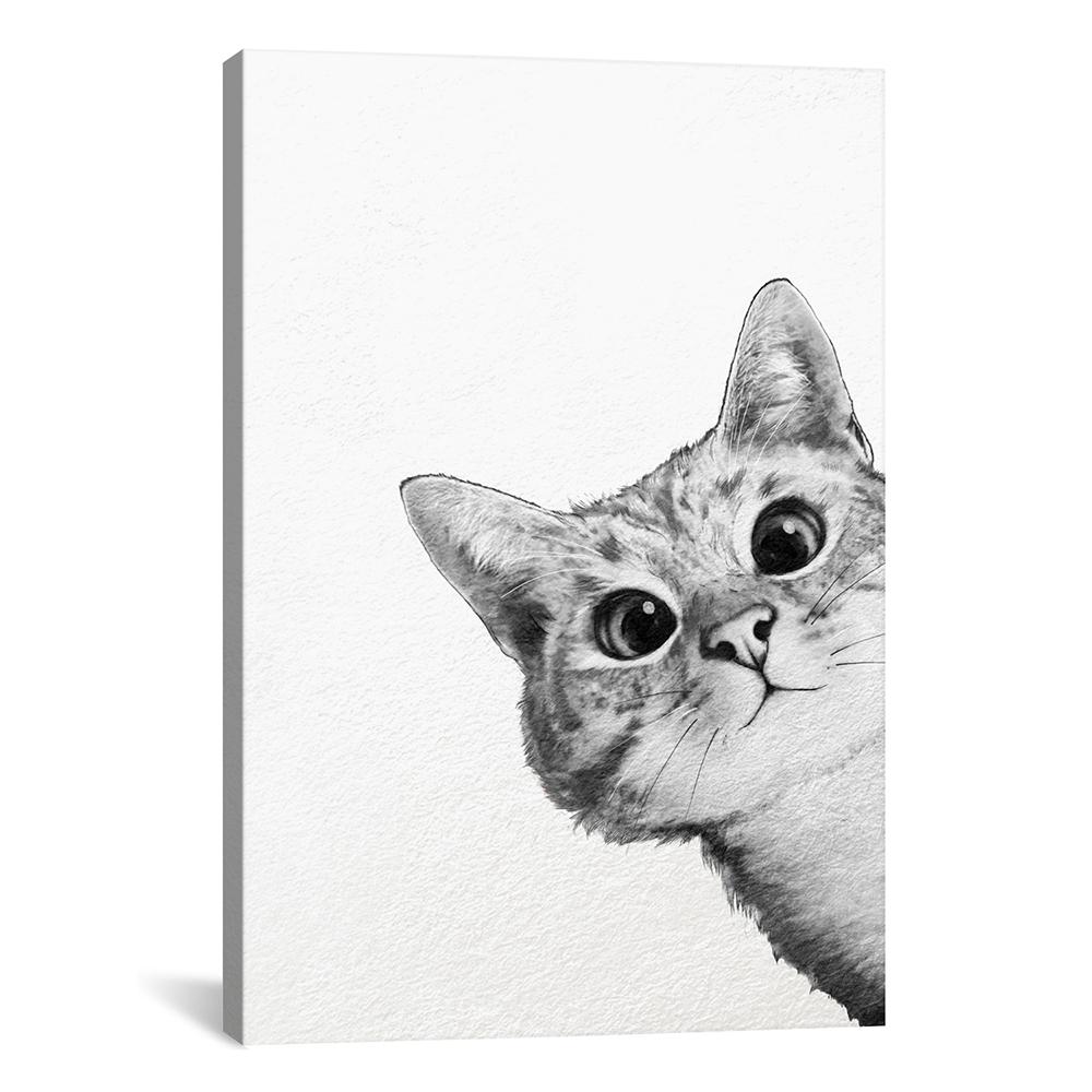 Icanvas Sneaky Cat By Laura Graves Canvas Wall Art Grv31 1pc3 18x12 The Home Depot