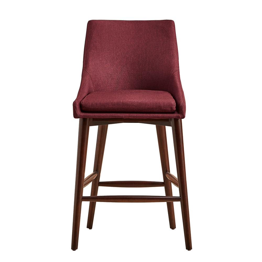 Upholstery Bar Stool Red Stools Kitchen Dining Room Leton Merlot Mid Century Bar Stool Set Of 2