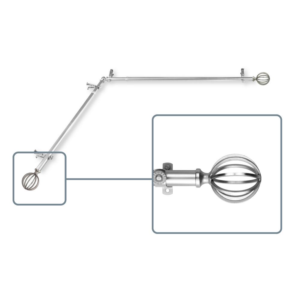 28 In To 48 In Adjustable 13 16 In Corner Window Curtain Rod In
