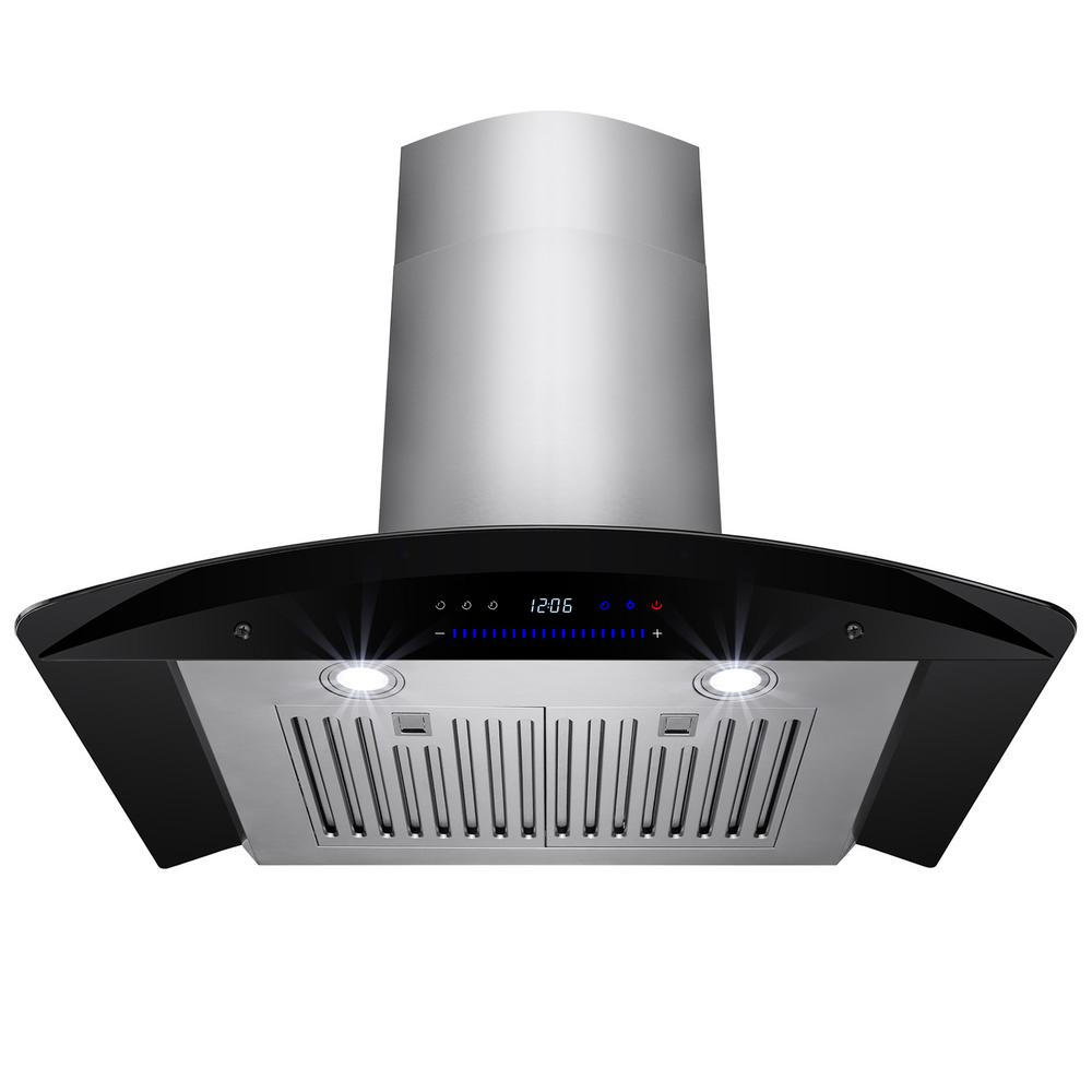 AKDY 30 in. Convertible Wall Mount Range Hood in Stainless Steel with