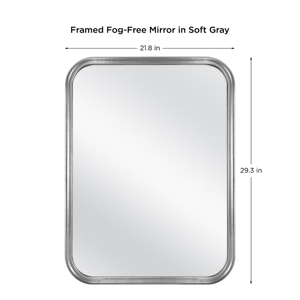 Home Decorators Collection 21 In W X 29 In H Framed Rectangular Anti Fog Bathroom Vanity Mirror In Silver 45381 The Home Depot