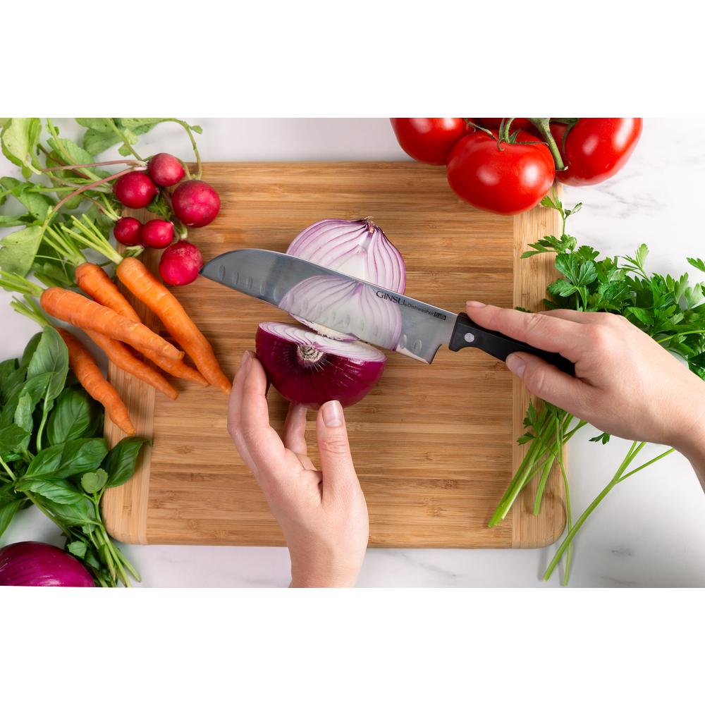Ginsu Kiso 18 Piece Dishwasher Safe Natural Block Knife Set Kis Kb Ds 018 2 The Home Depot