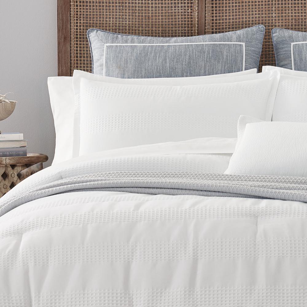 Nautica Hampton White 3 Piece Cotton Blend King Comforter Set Piece Cotton Blend King Comforter Set