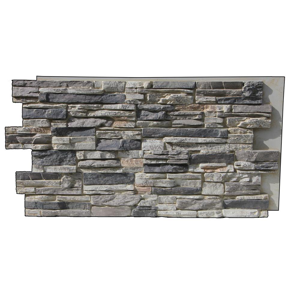 TRITAN BP Tritan BP Faux Stone 48 In X 24 In Class A Fire Rated   Gray Fox Tritan Bp Faux Stone Siding Lr 4824 Gfx 64 1000 