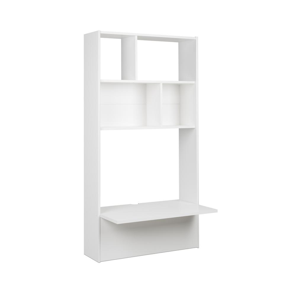 Prepac Home Office 30 75 In White Tall Floating Desk With Storage Wehw 0905 1 The Home Depot