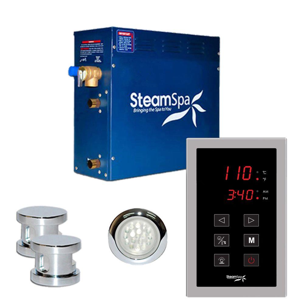 Steam Showers The Home Depot Indulgence 10 5kw Touch Pad Steam Bath Generator Package In Chrome