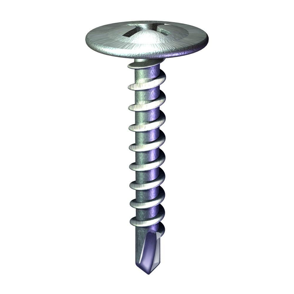 8 X 1 1/2" Self-Piercing Screws / Phillips / Modified Truss Head Steel Zinc 5000 Piece Carton
