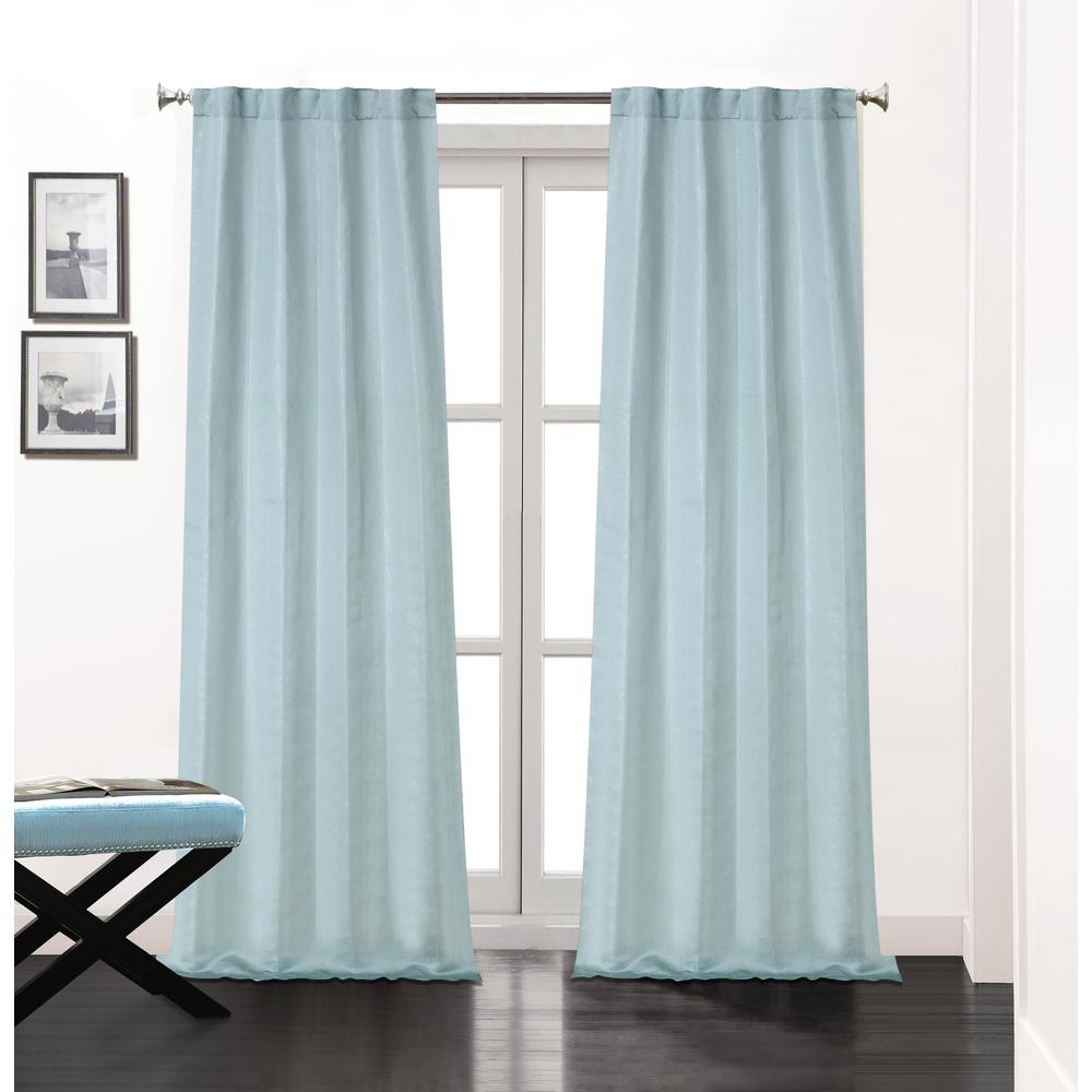 Dainty Home Soho 84 In L Polyester Double Layer Lined Rod Pocket Window Curtain Panel Pair Aqua 2 Pack