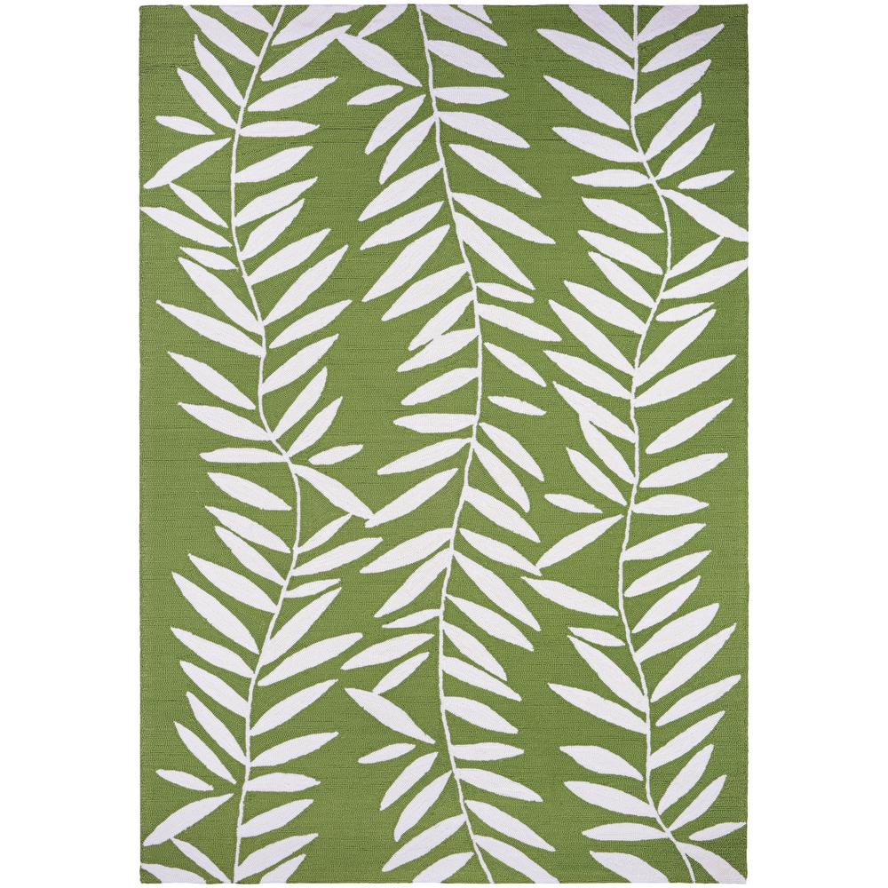 Couristan Covington Bamboo Leaves Lime 8 Ft X 11 Indoor Outdoor Area Rug