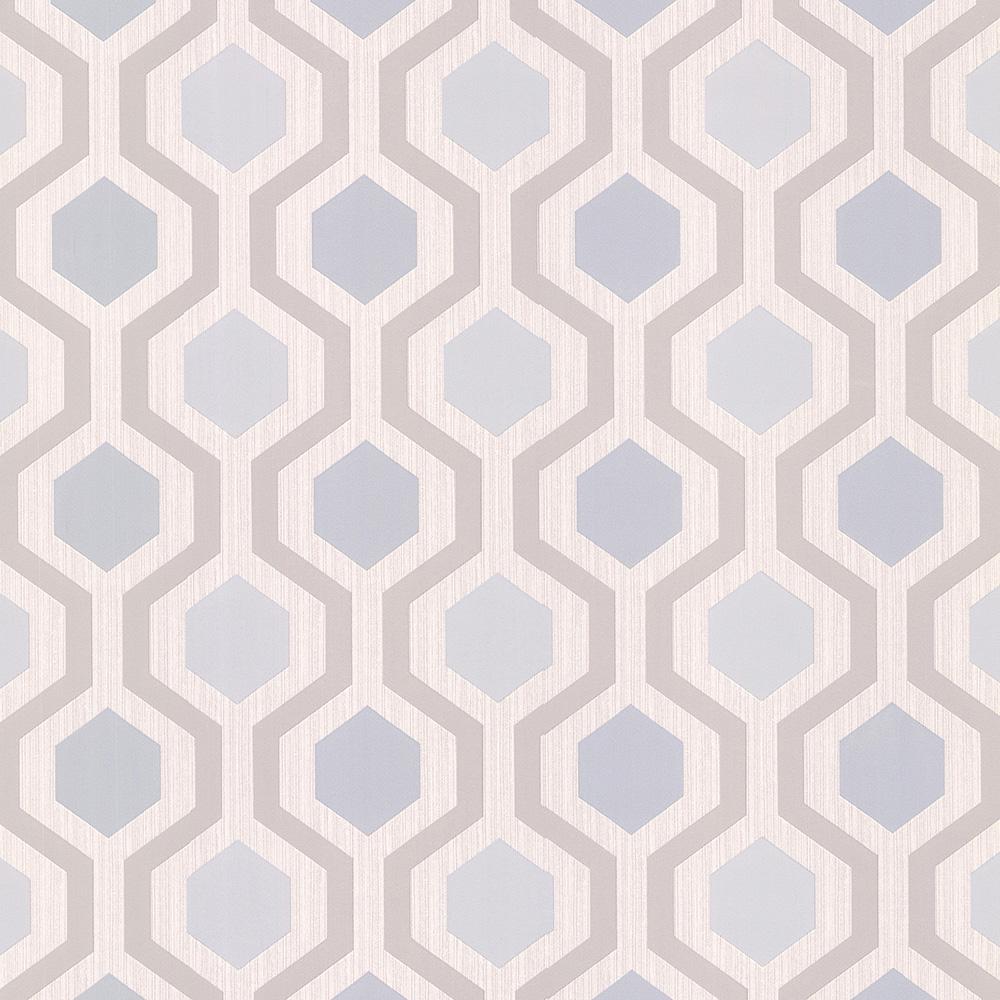 Brewster Marina Grey Modern Geometric Wallpaper Sample34720135SAM