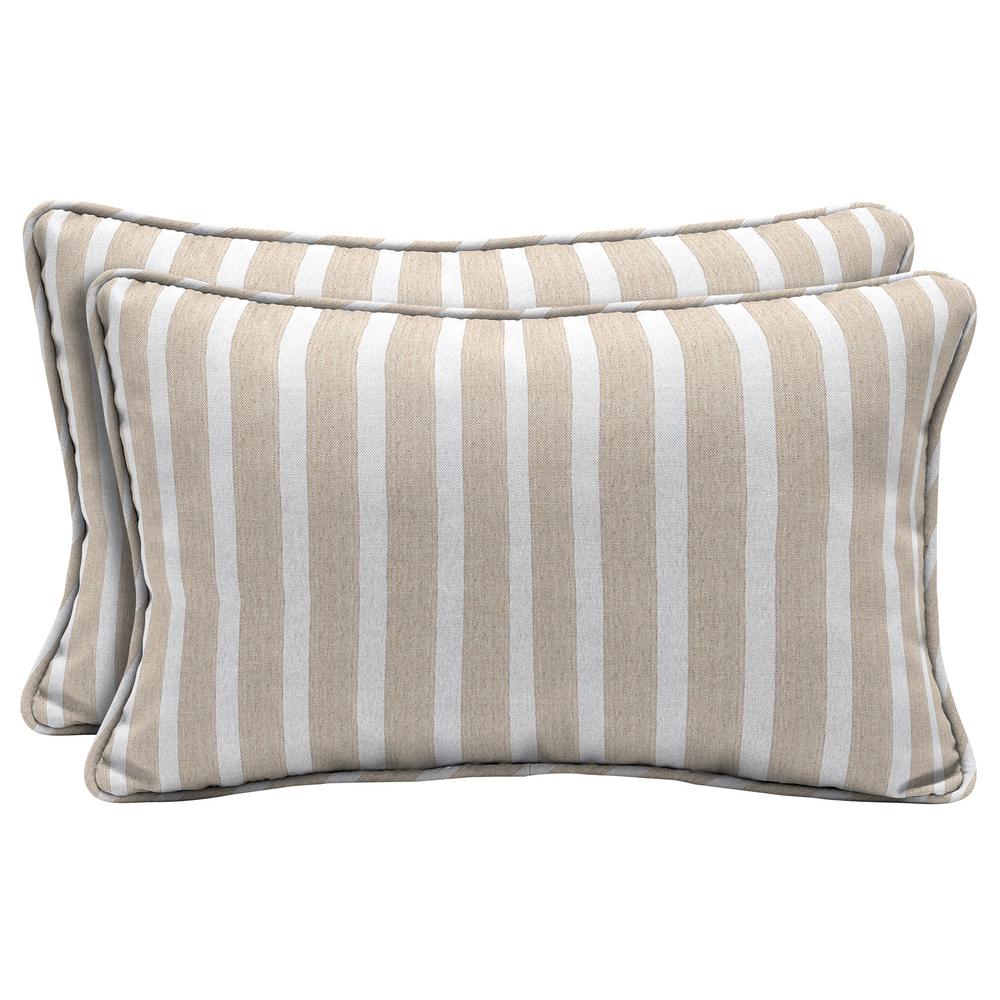 Home Decorators Collection Sunbrella Shore Linen Lumbar Outdoor Throw Pillow 2 Pack Ah23108b D9d2 The Home Depot