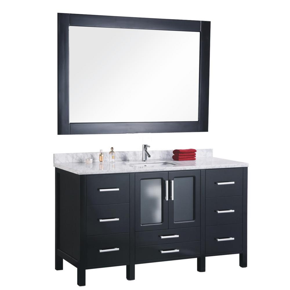 Design Element Single Sink 60 Inch Vanities Bathroom Stanton 60 In W X 22 D Vanity And Mirror Espresso With