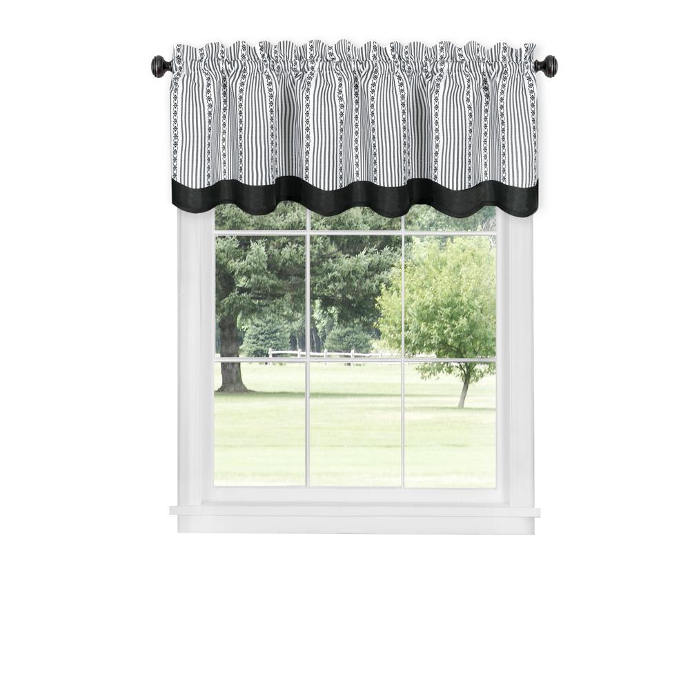 Achim Westport 14 in. L Light Filtering Valance in BlackWEVL14BW12