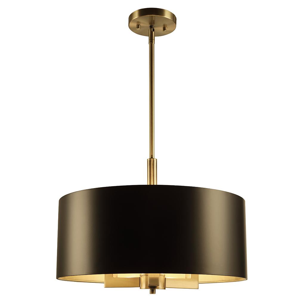 Gold Pendant Lights Lighting The Home Depot Hamilton Collection 3 Light Black And Gold Pendant