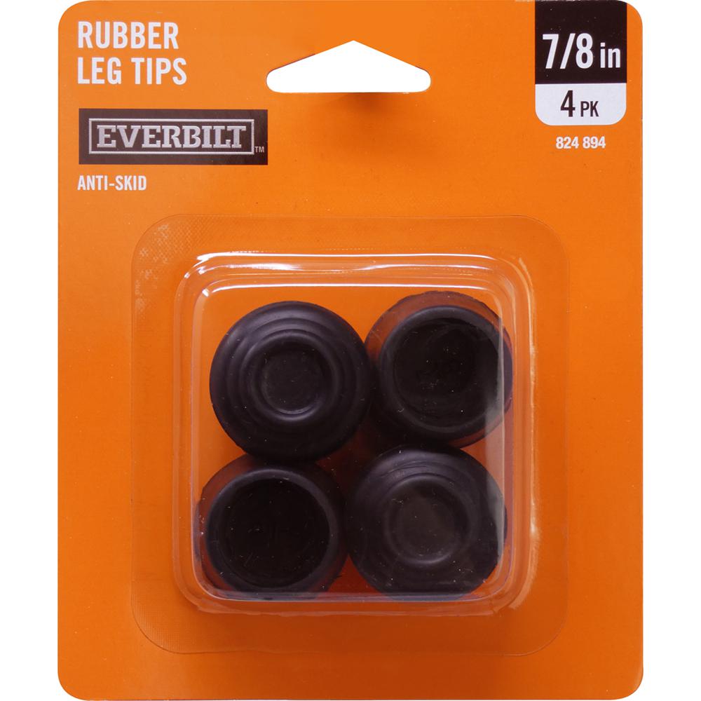 Everbilt 7/8 in. Black Rubber Leg Tips (4 per Pack)49127 The Home Depot