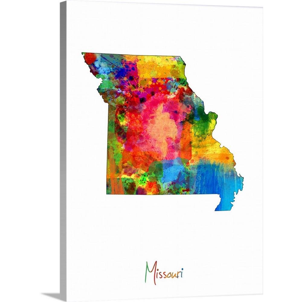 Greatbigcanvas Missouri Map By Michael Tompsett Canvas Wall Art 2245284 24 18x24 The Home Depot