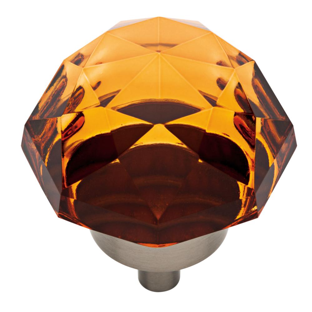 Liberty 1 3 8 In 35mm Satin Nickel And Amber Faceted Glass 35mm Satin Nickel And Amber Faceted Glass Oversized Cabinet Knob